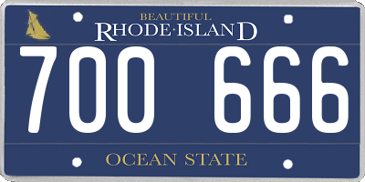 RI license plate 700666