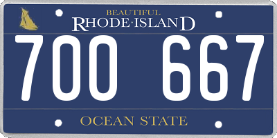 RI license plate 700667