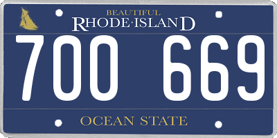 RI license plate 700669