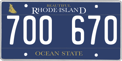 RI license plate 700670