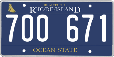 RI license plate 700671