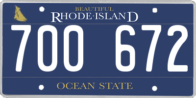 RI license plate 700672