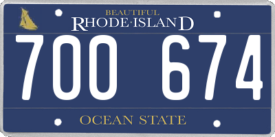 RI license plate 700674