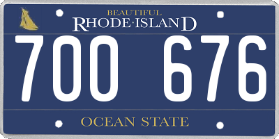 RI license plate 700676