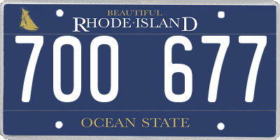 RI license plate 700677