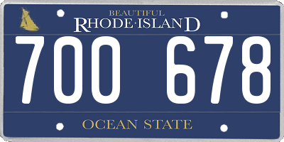 RI license plate 700678