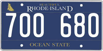 RI license plate 700680