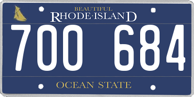 RI license plate 700684