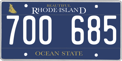 RI license plate 700685