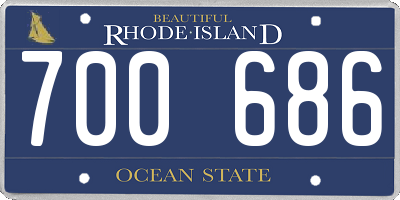 RI license plate 700686