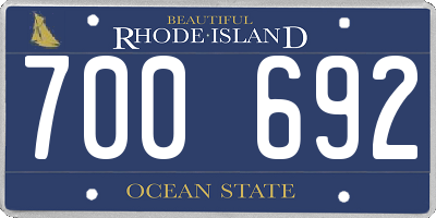 RI license plate 700692