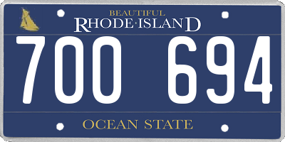 RI license plate 700694
