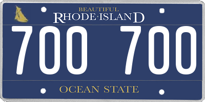 RI license plate 700700