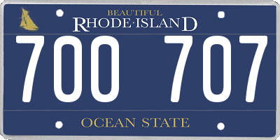 RI license plate 700707