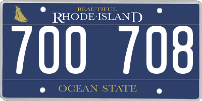 RI license plate 700708