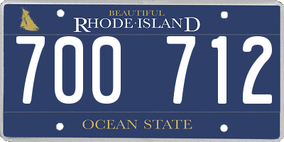 RI license plate 700712