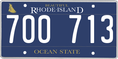 RI license plate 700713