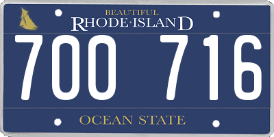 RI license plate 700716