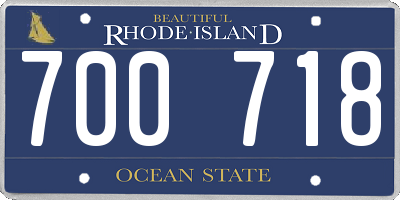 RI license plate 700718