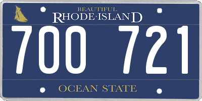 RI license plate 700721