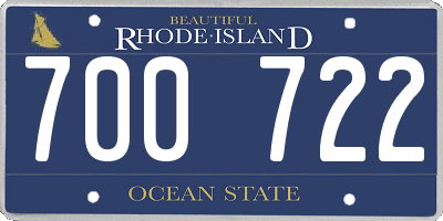 RI license plate 700722