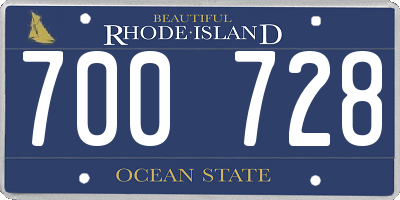 RI license plate 700728