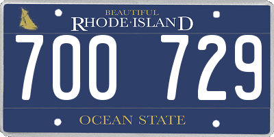 RI license plate 700729