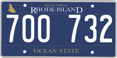RI license plate 700732