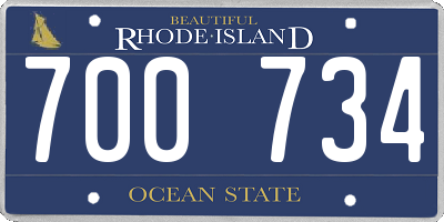 RI license plate 700734