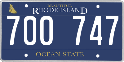 RI license plate 700747