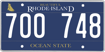 RI license plate 700748