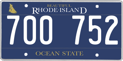 RI license plate 700752