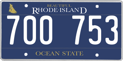 RI license plate 700753