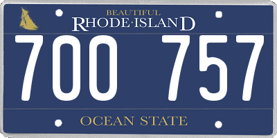 RI license plate 700757