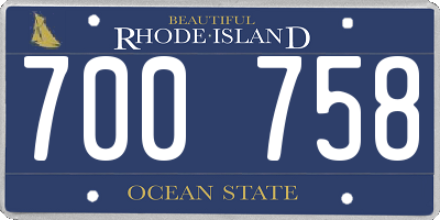 RI license plate 700758