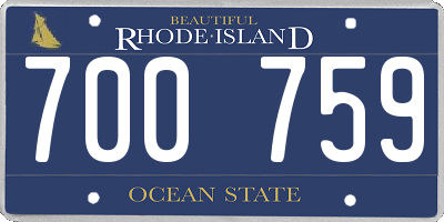 RI license plate 700759