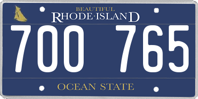 RI license plate 700765