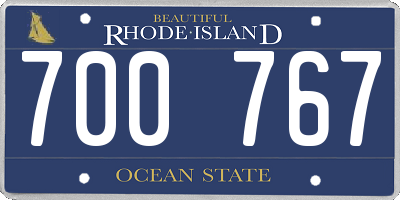 RI license plate 700767