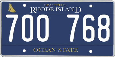 RI license plate 700768