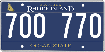 RI license plate 700770