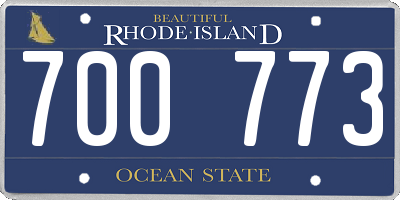 RI license plate 700773