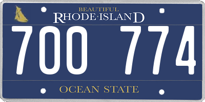 RI license plate 700774