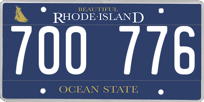 RI license plate 700776