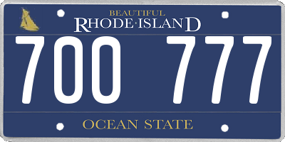 RI license plate 700777