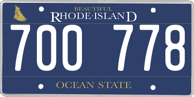RI license plate 700778