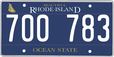 RI license plate 700783