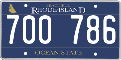 RI license plate 700786