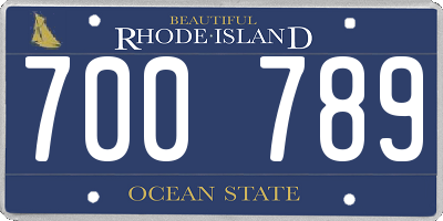 RI license plate 700789