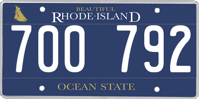 RI license plate 700792