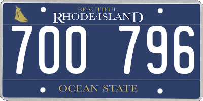 RI license plate 700796